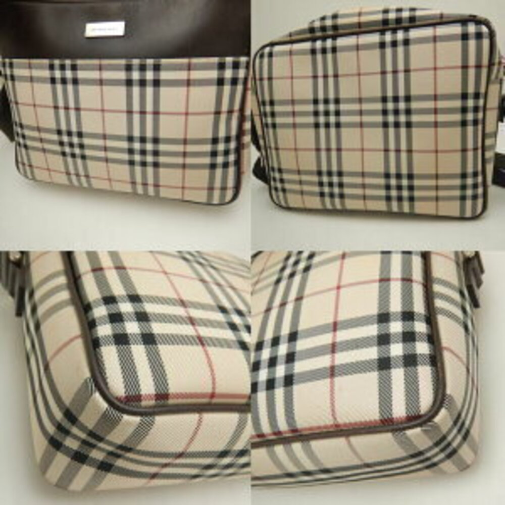 Burberry Nova Check Nylon Leather Shoulder Bag Beige Tan Brown - Picture 7 of 9